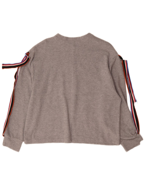 Zara Γυναικείο τοπ μακρυμάνικο UK 14 Medium Grey Polyester