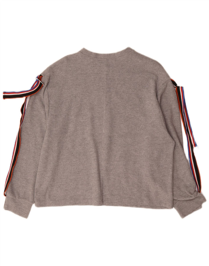 Zara Γυναικείο τοπ μακρυμάνικο UK 14 Medium Grey Polyester