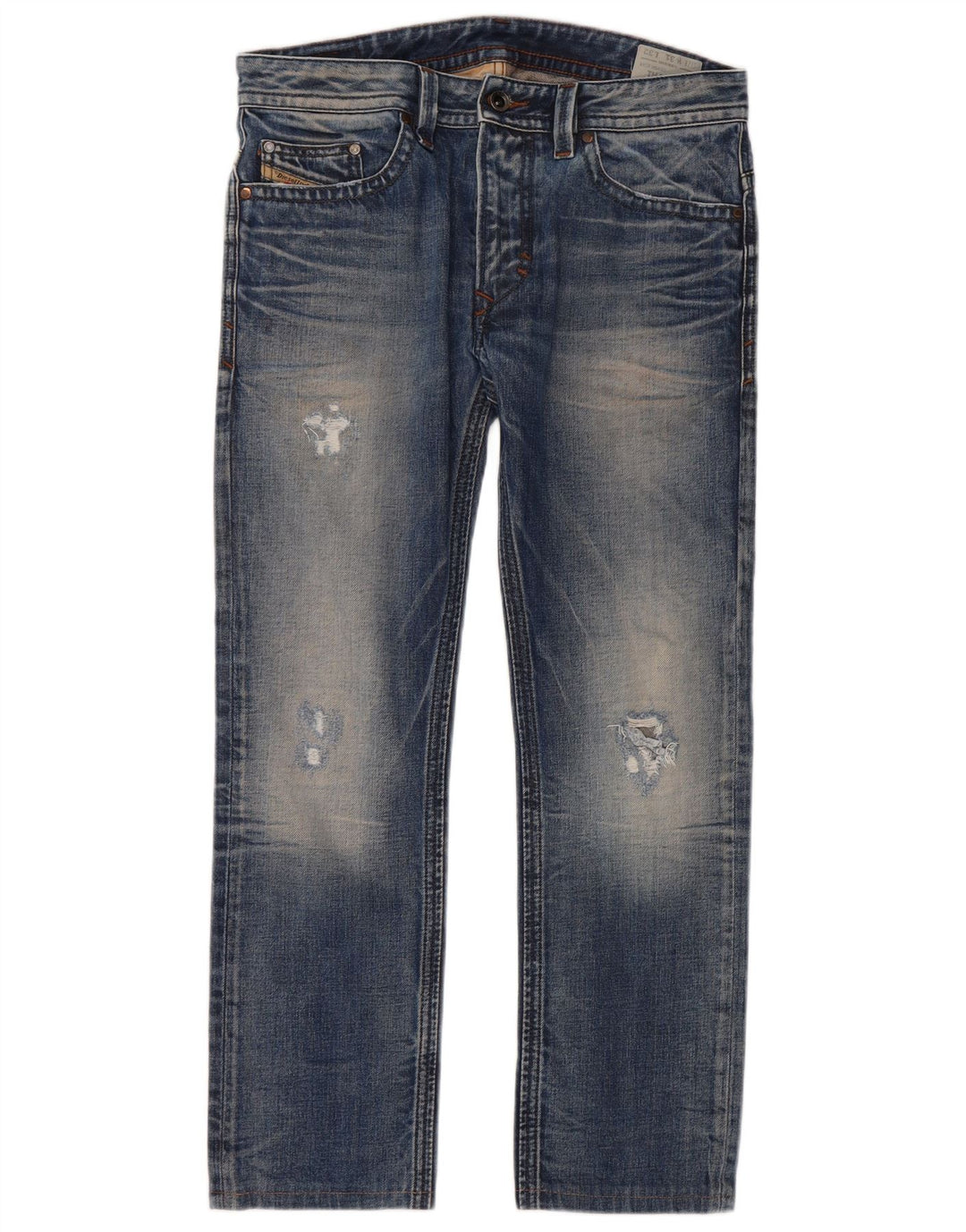 Diesel Ανδρικό Thavar Distressed Straight Jeans W31 L27 Μπλε