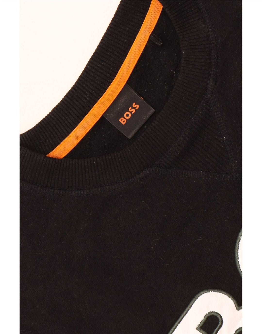 Ανδρικό γραφικό φούτερ Hugo Boss Jumper μεγάλο μαύρο βαμβακερό
