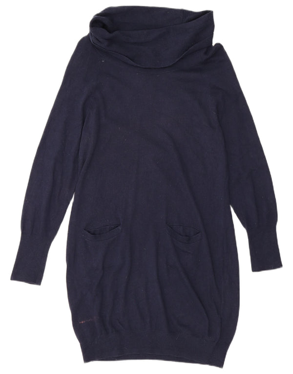Joules Γυναικείο φόρεμα με ρολό λαιμόκοψη UK 12 Medium Navy Blue Viscose