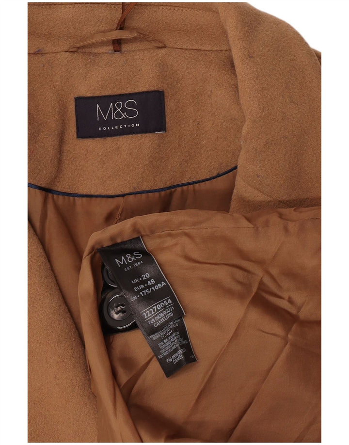Marks & Spencer Γυναικείο Πανωφόρι UK 20 2XL Καφέ Μαλλί