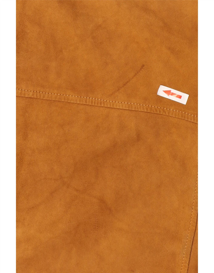 Burton Ανδρικό Suede Bomber Jacket UK 38 Medium Brown Δερμάτινο