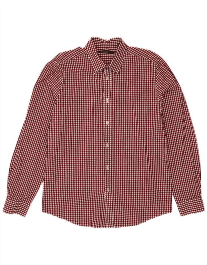 BEN SHERMAN Mens Shirt Large Red Check Cotton