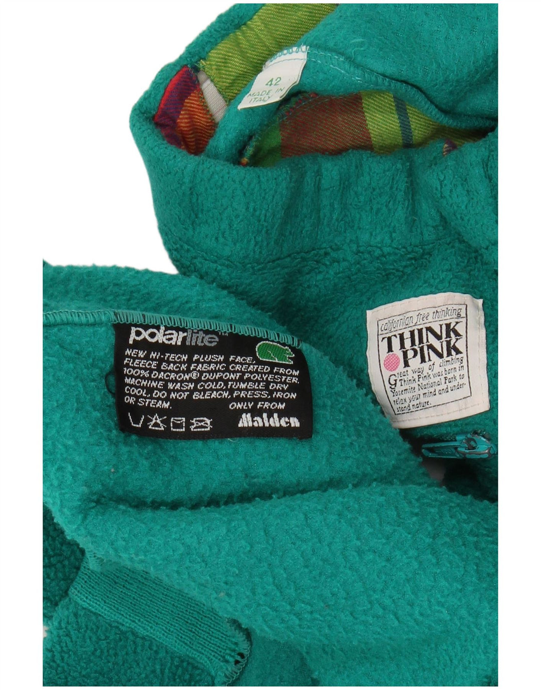 THINK PINK Γυναικεία Fleece Ολόσωμη φόρμα IT 42 Medium Green Colourblock