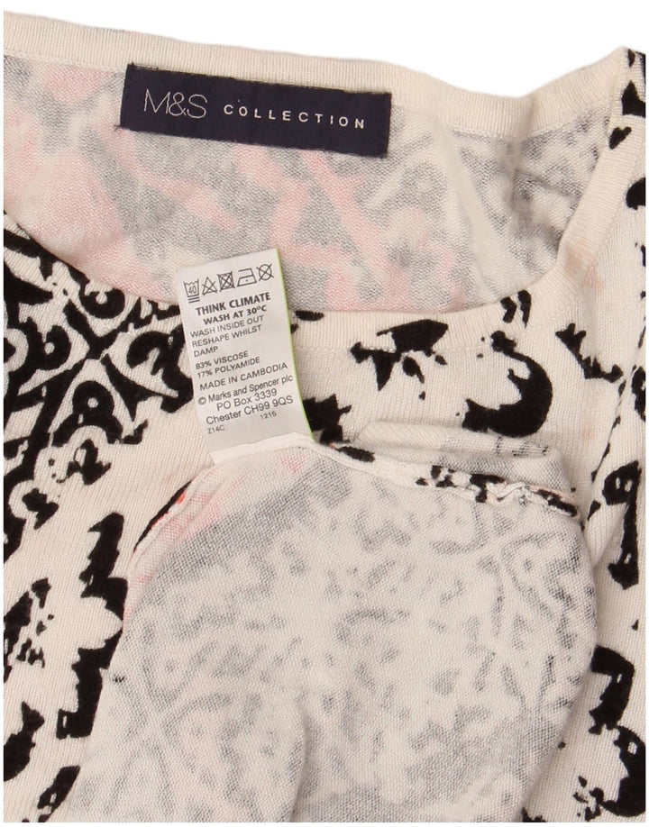 Marks & Spencer Γυναικείο τοπ μανίκι 3/4 UK 14 μεγάλα πολύχρωμα λουλουδάτα