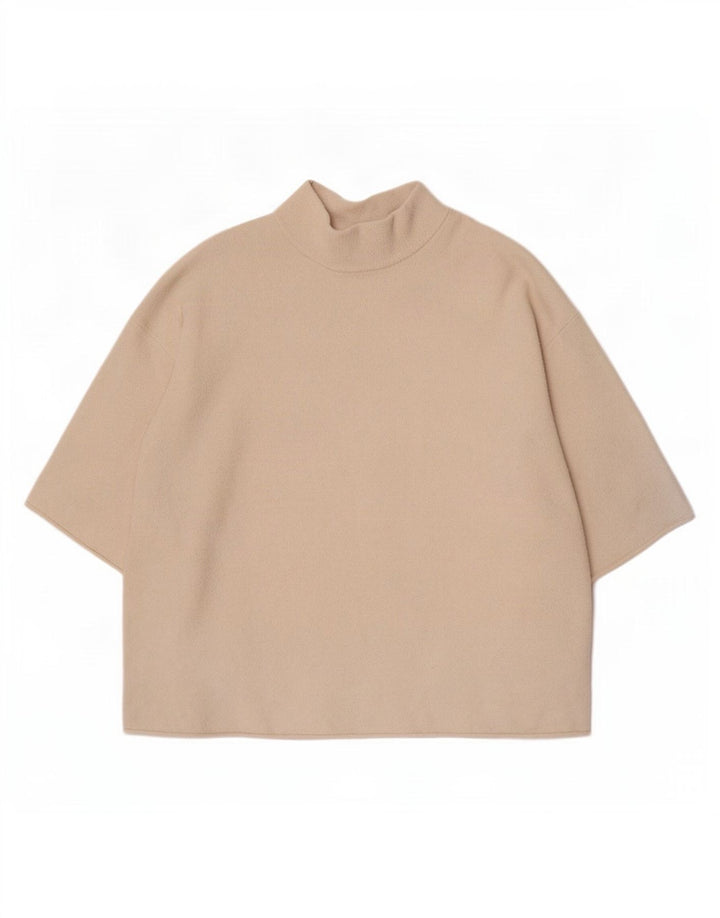 Zara Γυναικείο T-Shirt Top UK 14 Medium Off White Βαμβακερό