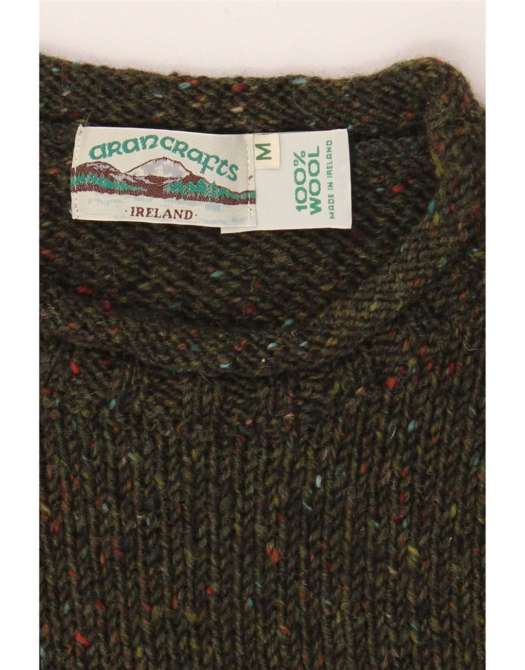 Ανδρικό πουλόβερ Aran Crafts Boat Neck Jumper Μαλλί από μεσαίο χακί