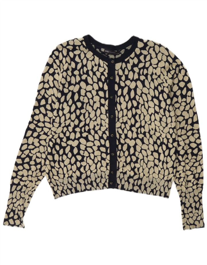Marks & Spencer Γυναικεία Ζακέτα πουλόβερ UK 14 Medium Black Geometric