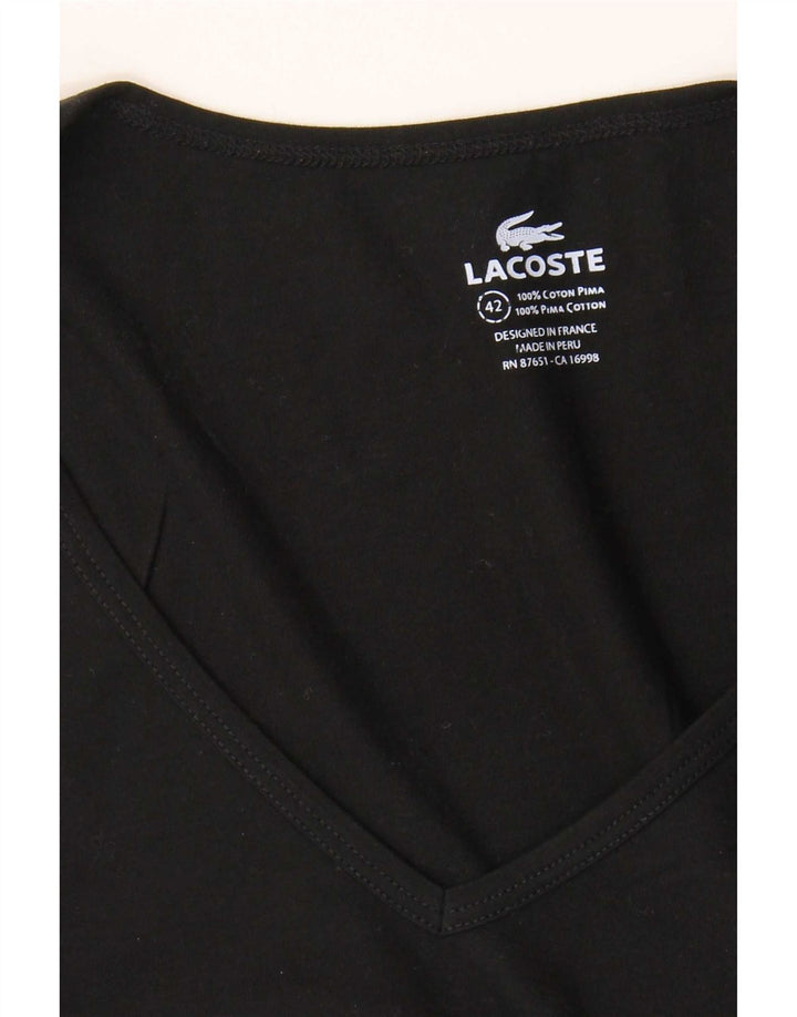 Γυναικείο T-Shirt Lacoste Top Size 42 Μεγάλο μαύρο βαμβακερό
