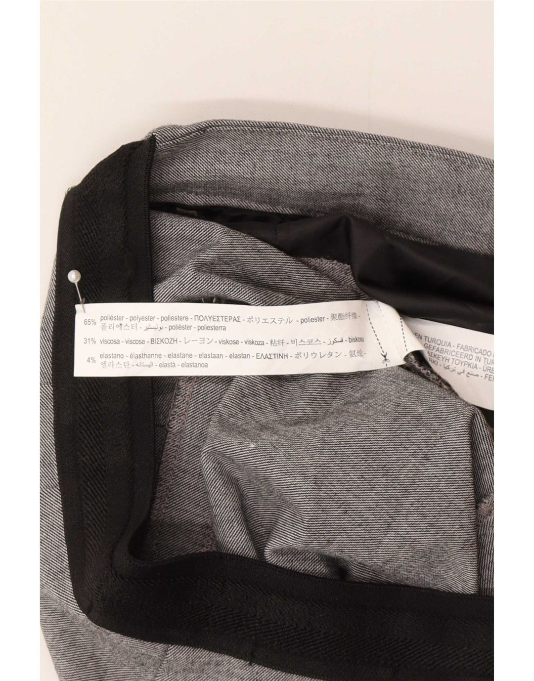 Zara Γυναικείο κωνικό παντελόνι Chino Medium W30 L28 Grey Check Polyester