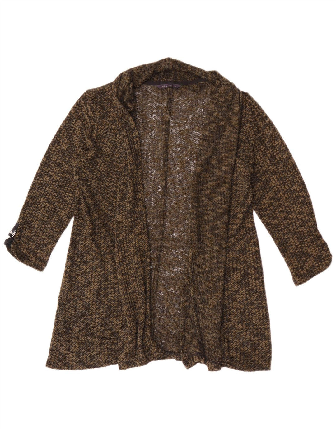 Marks & Spencer Γυναικείο πουλόβερ ζακέτα με 3/4 μανίκια UK 12 Medium Khaki