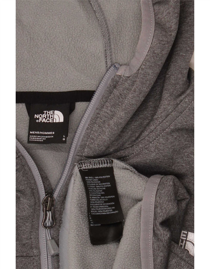 Ανδρικό πουλόβερ με κουκούλα με φερμουάρ North Face μεγάλο γκρι πολυεστέρα