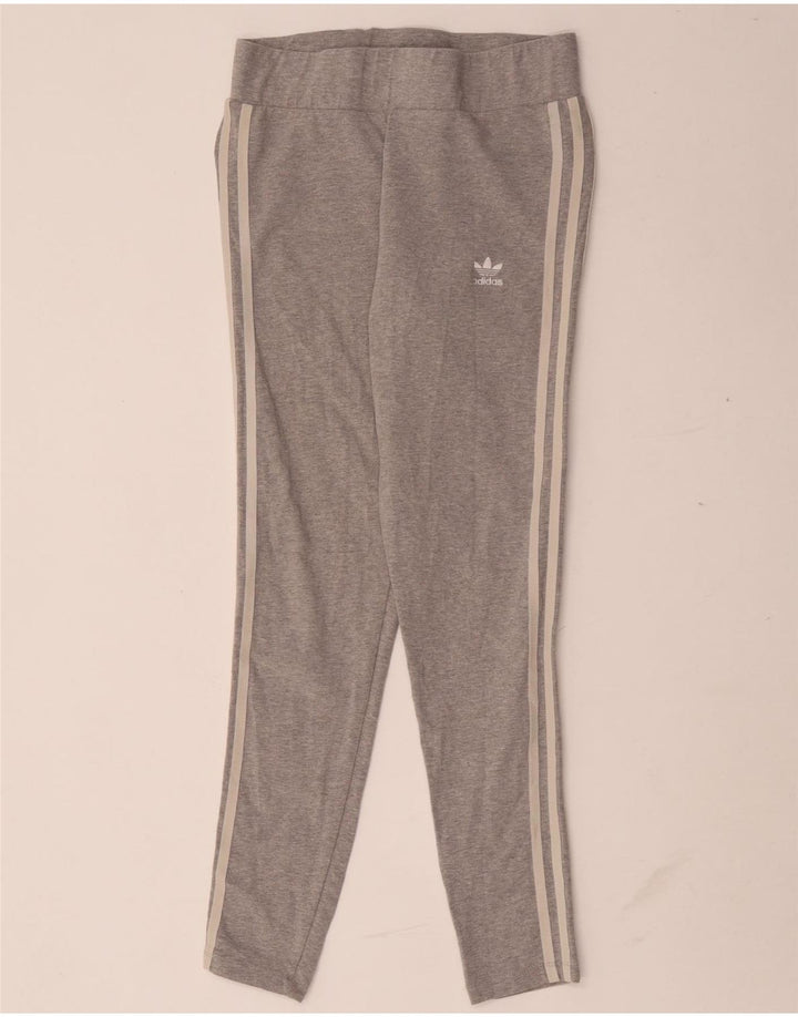 Γυναικείο κολάν Adidas UK 12 Βαμβακερό μεσαίο γκρι