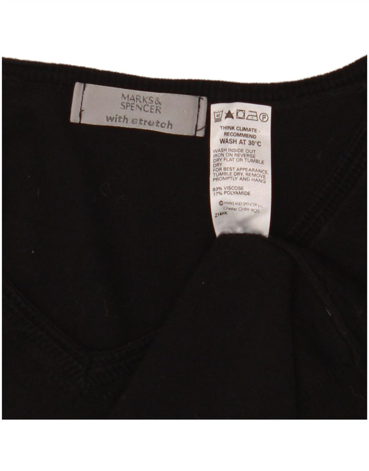 Marks & Spencer Γυναικείο πουλόβερ με λαιμόκοψη με V λαιμόκοψη UK 14 Μεσαίο Μαύρο