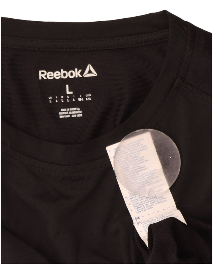 Ανδρικό γραφικό τοπ Reebok Μακρύ Μαύρο Πολυεστέρα