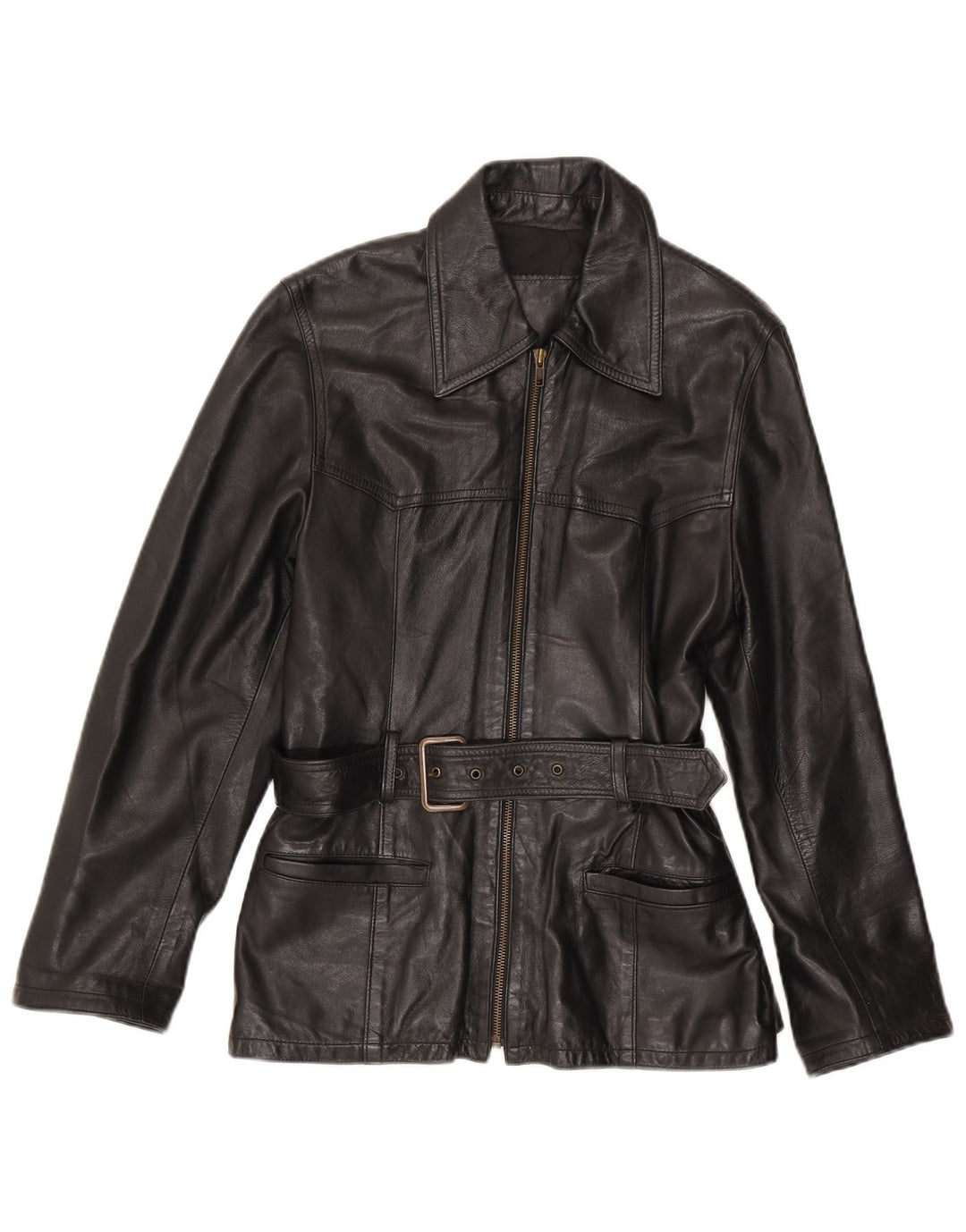 Vintage Γυναικείο Δερμάτινο Μπουφάν IT 44 Medium Black Leather