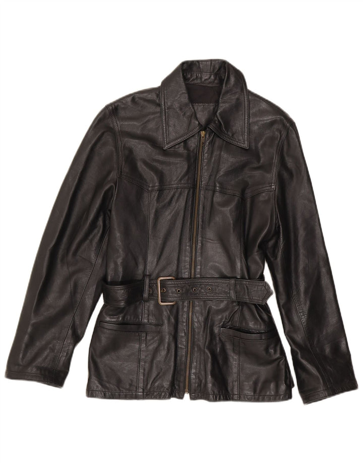 Vintage Γυναικείο Δερμάτινο Μπουφάν IT 44 Medium Black Leather