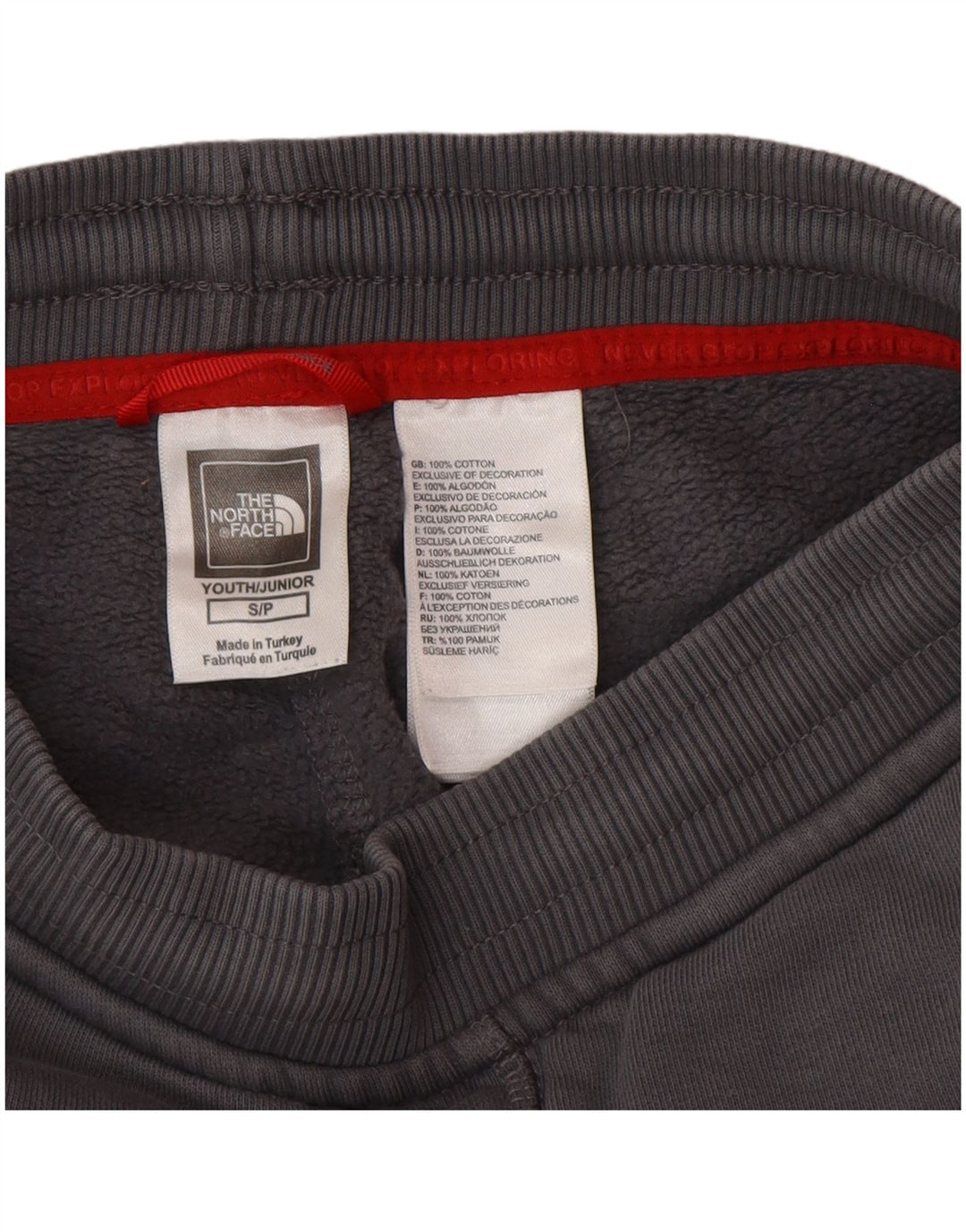The North Face Boys αθλητική φόρμα παντελόνι Joggers 7-8 ετών Small Grey Cotton