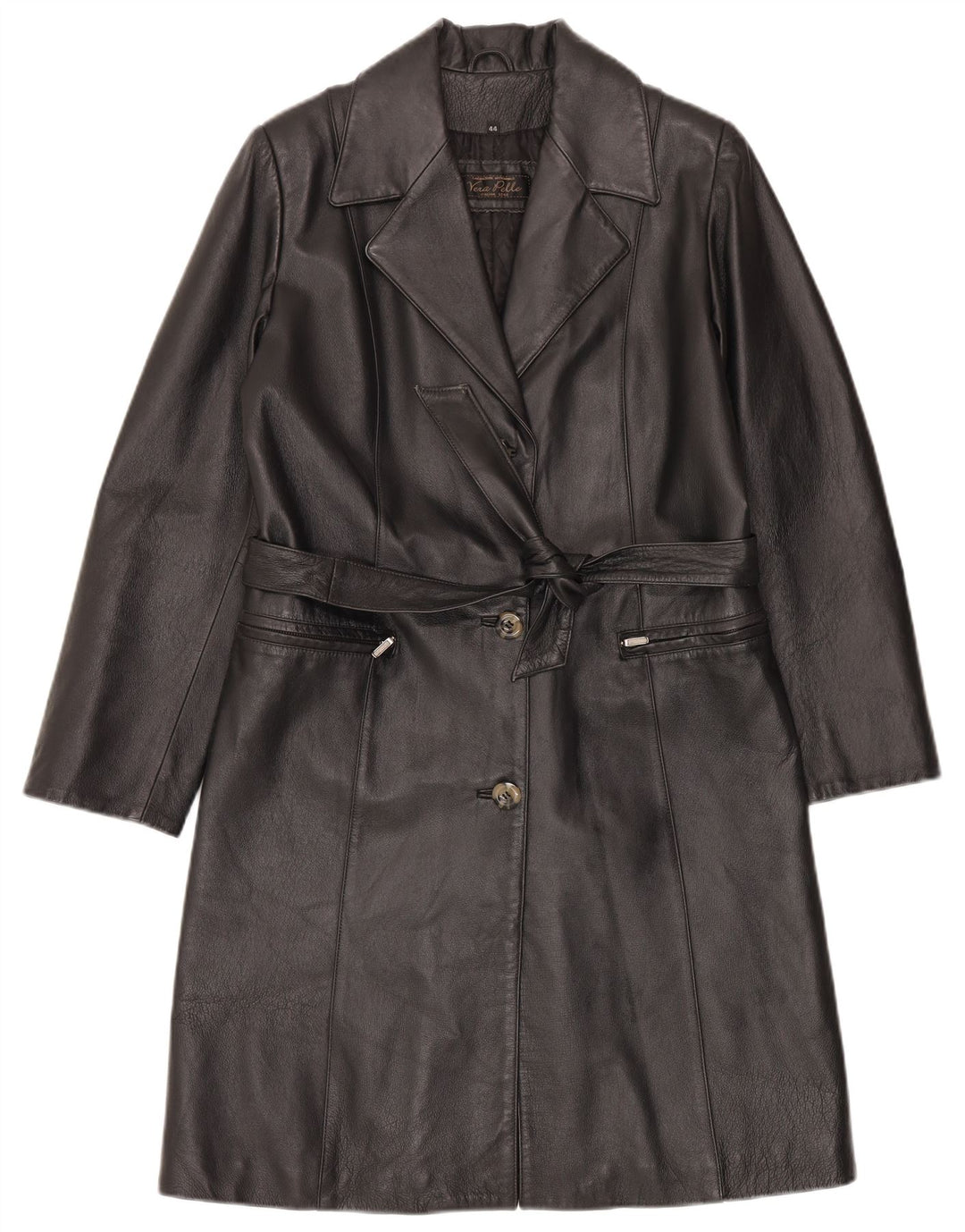 LAVORAZIONE ARTIGIANALE Γυναικείο Δερμάτινο Παλτό IT 44 Μεσαίο Μαύρο Δέρμα