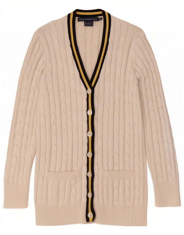 Ralph Lauren Γυναικεία ζακέτα πουλόβερ UK 14 Μεσαίο λευκό βαμβακερό