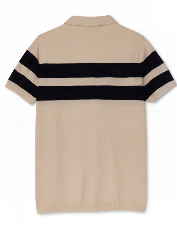 Zara Ανδρικό πουλόβερ με κοντό μανίκι Polo λαιμόκοψη σε μεγάλο λευκό χρώμα