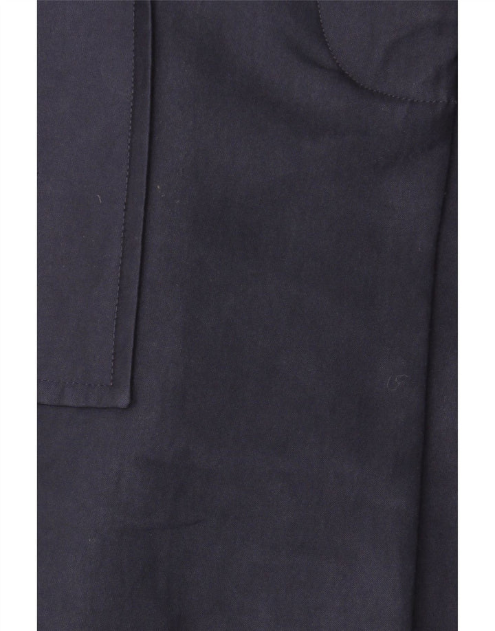 Zara Γυναικείο Πανωφόρι UK 14 Medium Navy Blue Cotton