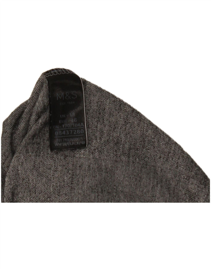 Marks & Spencer Γυναικείο μανίκι 3/4 UK 18 XL μαύρο πολυεστέρα Gingham