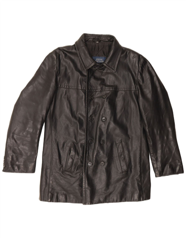 Vintage Ανδρικό Δερμάτινο Μπουφάν IT 50 Large Black Leather