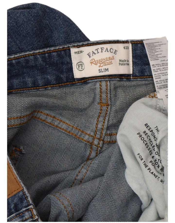 FAT FACE Ανδρικό Slim Jeans W42 L34 Μπλε Βαμβακερό