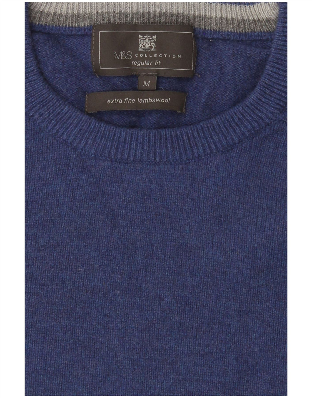 Ανδρικό πουλόβερ Marks & Spencer Regular Fit Crew Neck Jumper Medium Blue Wool