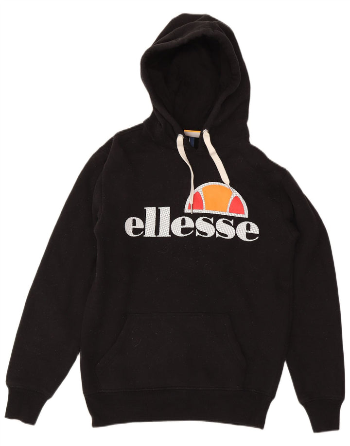 Ανδρικό γραφικό κουκούλα Ellesse, μικρό μαύρο βαμβακερό
