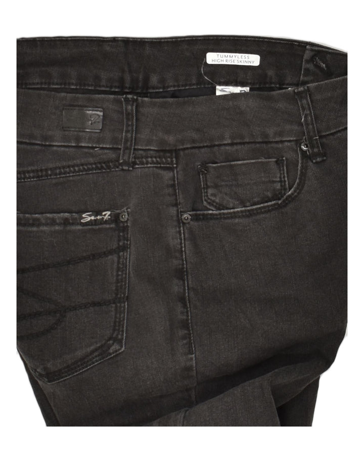 SEVEN 7 Womens Distressed High Rise Skinny Jeans US 12 Large W34 L29 Black | Vintage Seven 7 | Thrift | Second-Hand Seven 7 | Used Clothing | Messina Hembry 