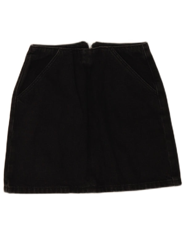 Topshop Γυναικεία Τζιν Φούστα EU 34 2XS W24 Μαύρη Βαμβακερή