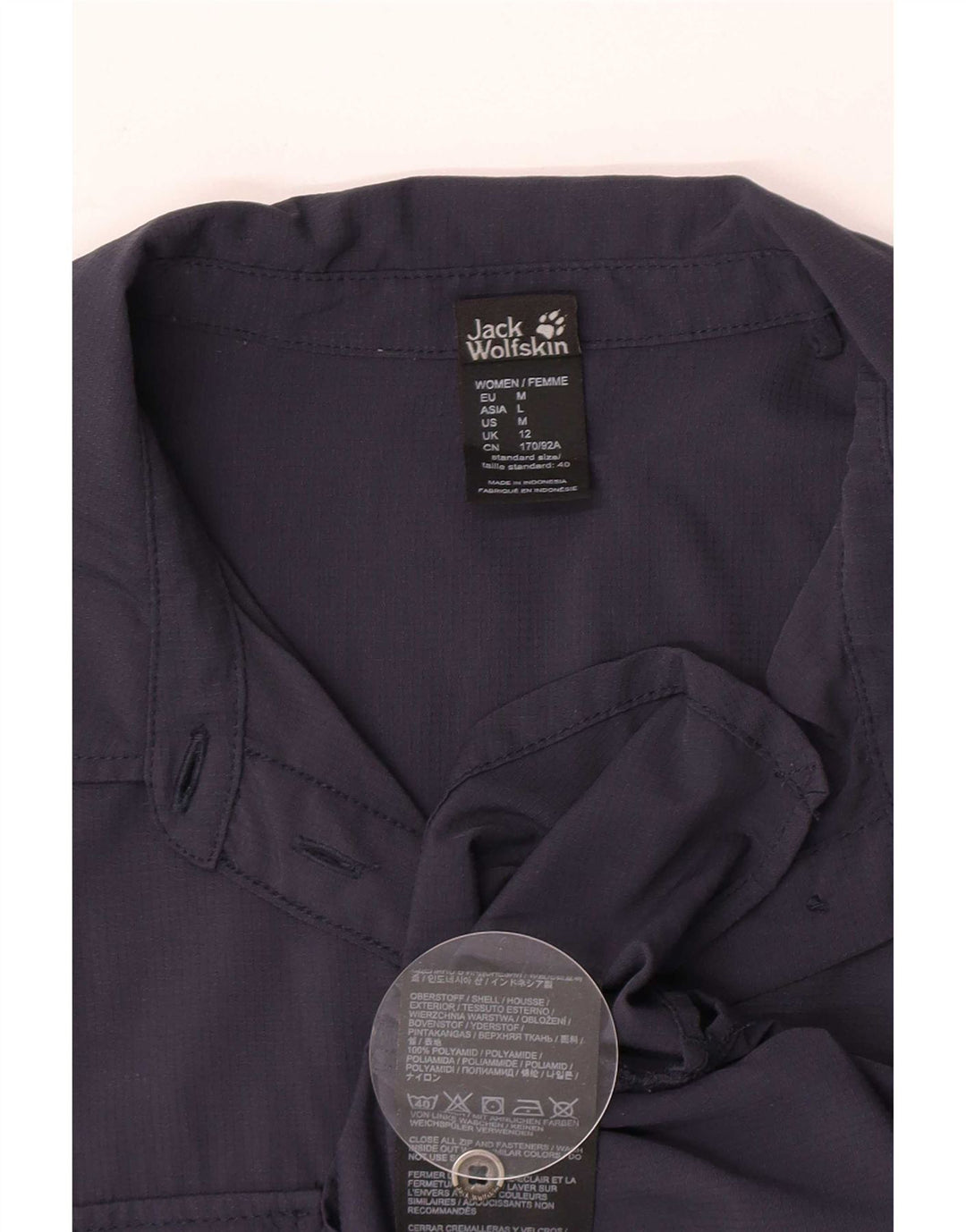 Jack Wolfskin Γυναικείο πουκάμισο UK 12 Medium Navy Blue Polyamide