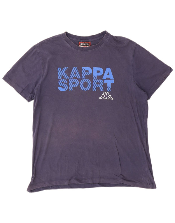 Ανδρικό γραφικό T-Shirt Kappa Top Large Navy Blue από βαμβάκι