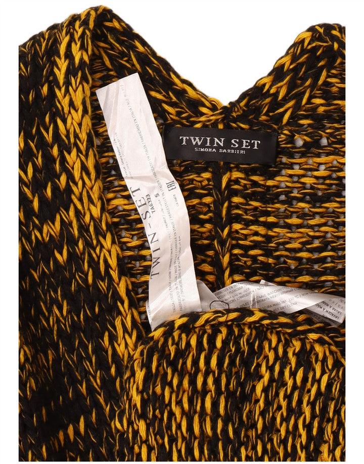 Twinset γυναικεία ζακέτα υπερμεγέθη πουλόβερ UK 10 Small Yellow Polyamide