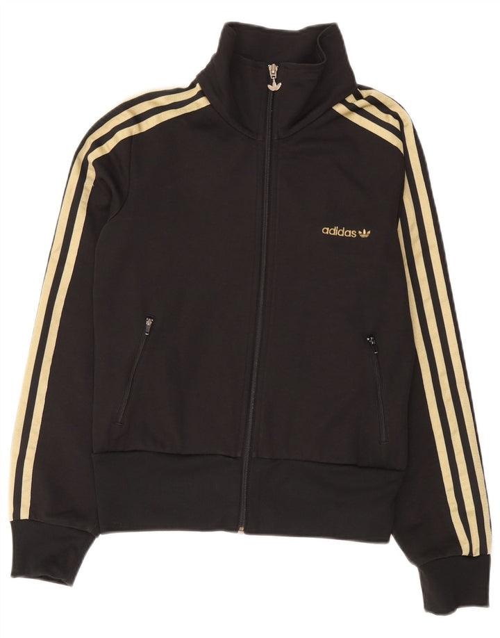Γυναικεία αθλητική φόρμα Adidas Top Jacket UK 12 μεσαίο μαύρο βαμβακερό