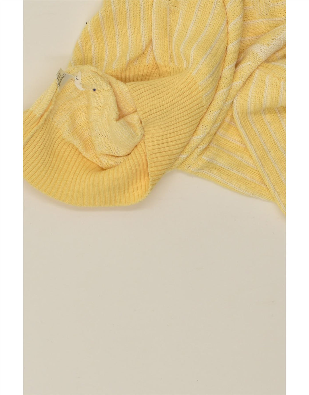 RODES Womens Crew Neck Jumper Sweater UK 16 Large Yellow Striped Cotton | Vintage Rodes | Thrift | Second-Hand Rodes | Used Clothing | Messina Hembry 