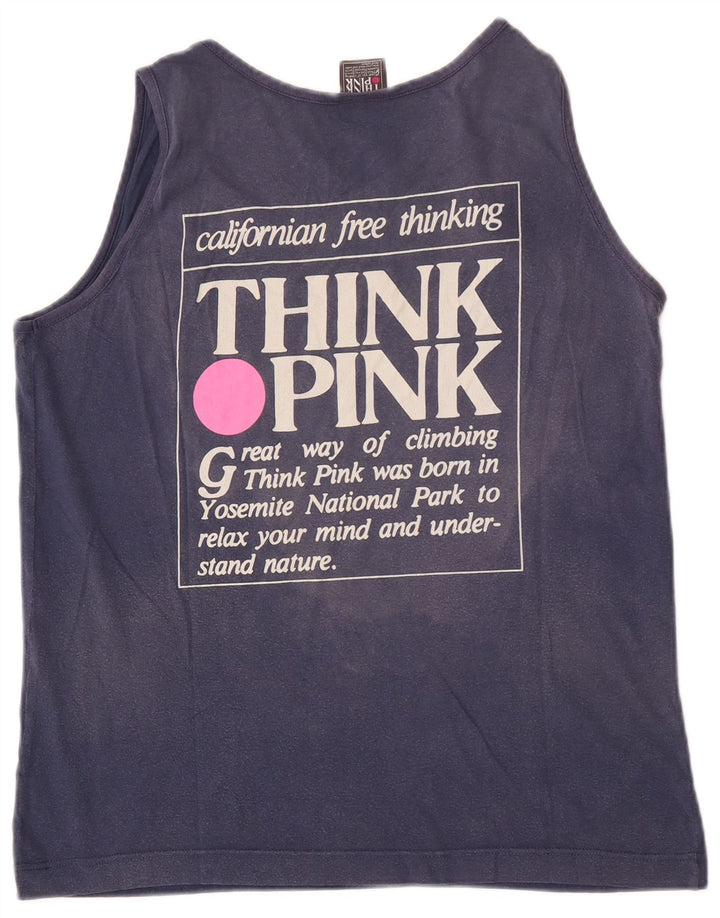 Think Pink Ανδρικό γραφικό γιλέκο τοπ Μικρό μπλε ναυτικό βαμβακερό