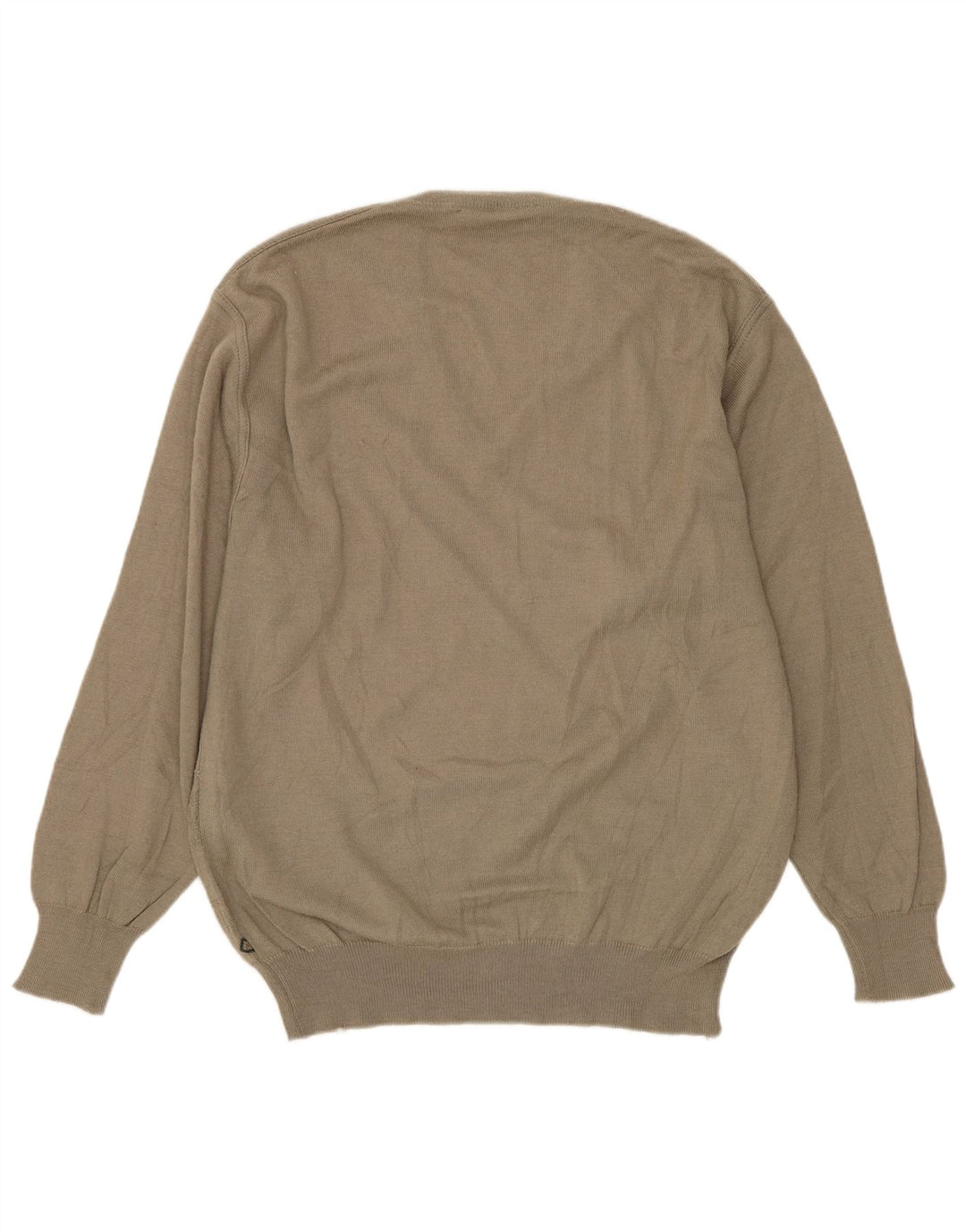 MALAGRIDA Ανδρικό πουλόβερ με λαιμόκοψη σε μεσαίο γκρι γεωμετρικό μαλλί