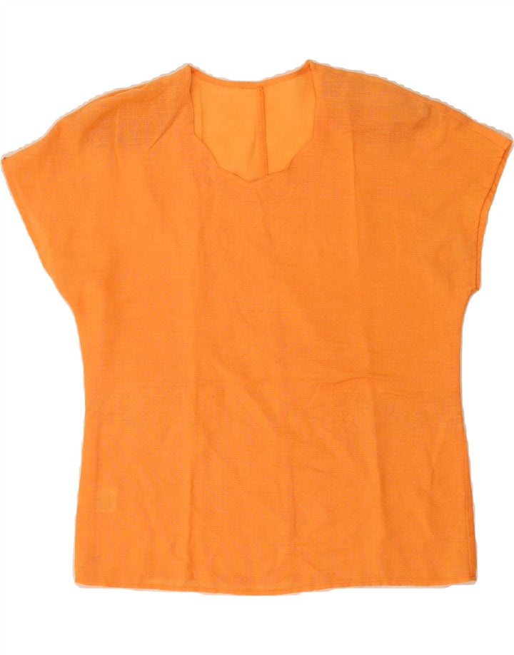 VINTAGE Womens Blouse Top UK 14 Medium Orange Vintage Vintage and Second-Hand Vintage from Messina Hembry 