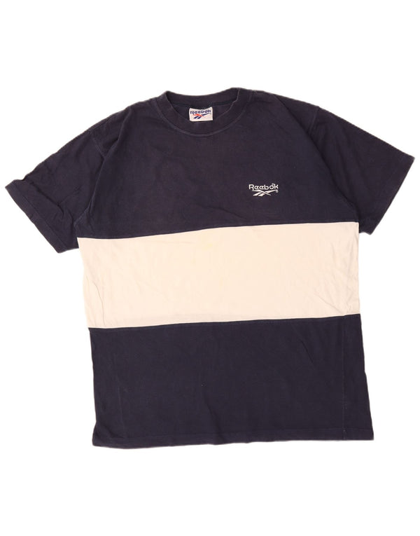 Ανδρικό T-Shirt Reebok Top XL Navy Blue Colorblock Βαμβακερό