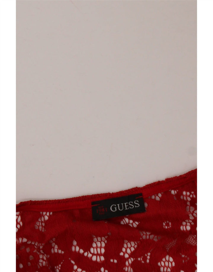 GUESS Γυναικεία Μπλούζα Τοπ UK 12 Medium Red Floral