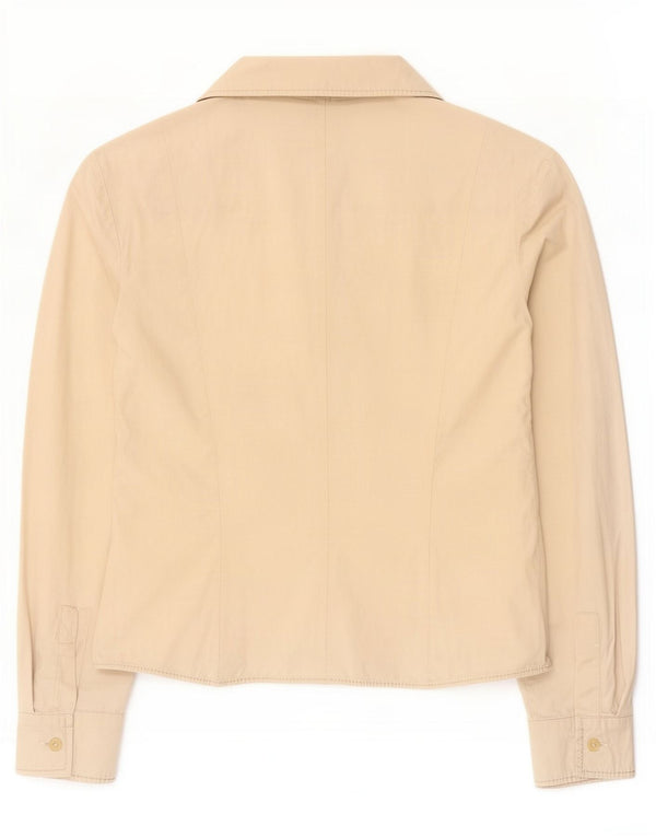 Gianfranco Ferre Womens Shirt UK 10 Small Beige Cotton