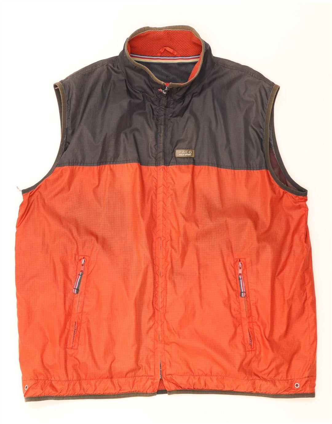 Paco Mens Gilet UK 40 Large Orange Colourblock Nylon