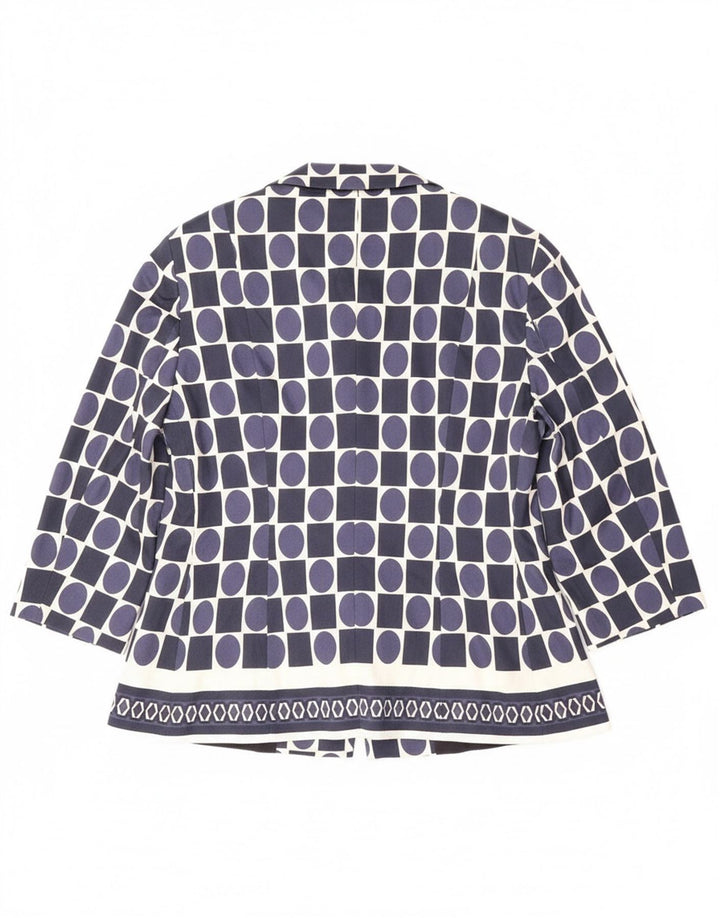 Perte από την Krizia Γυναικείο Μπουφάν UK 16 Large Navy Blue Geometric