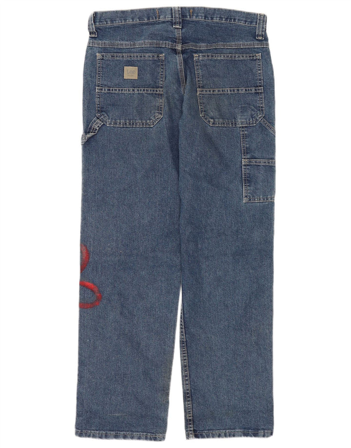 Lee Womens Cargo Straight Jeans W32 L30 Blue Floral Βαμβακερό