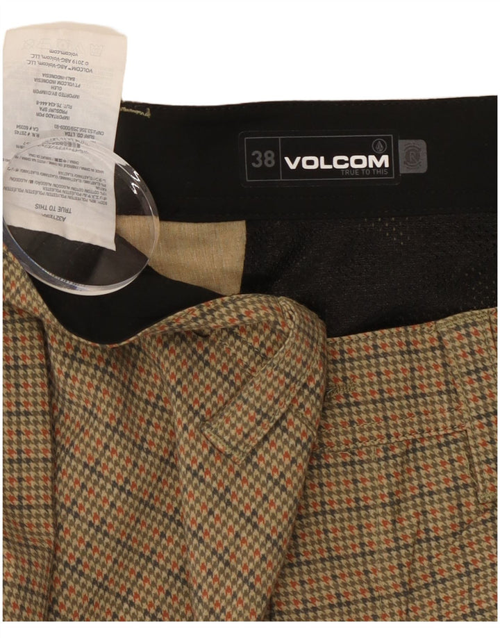 Ανδρικό σορτς Chino Volcom W38 XL Beige Houndstooth Πολυεστέρας