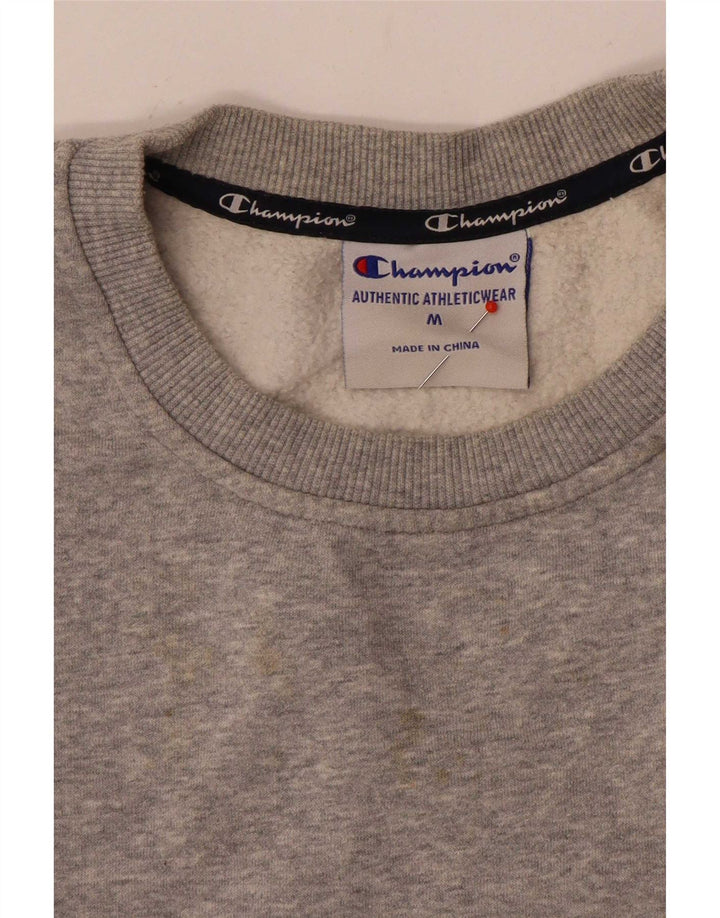 Champion Γυναικεία Crop Graphic Φούτερ Jumper UK 14 Medium Grey Flecked